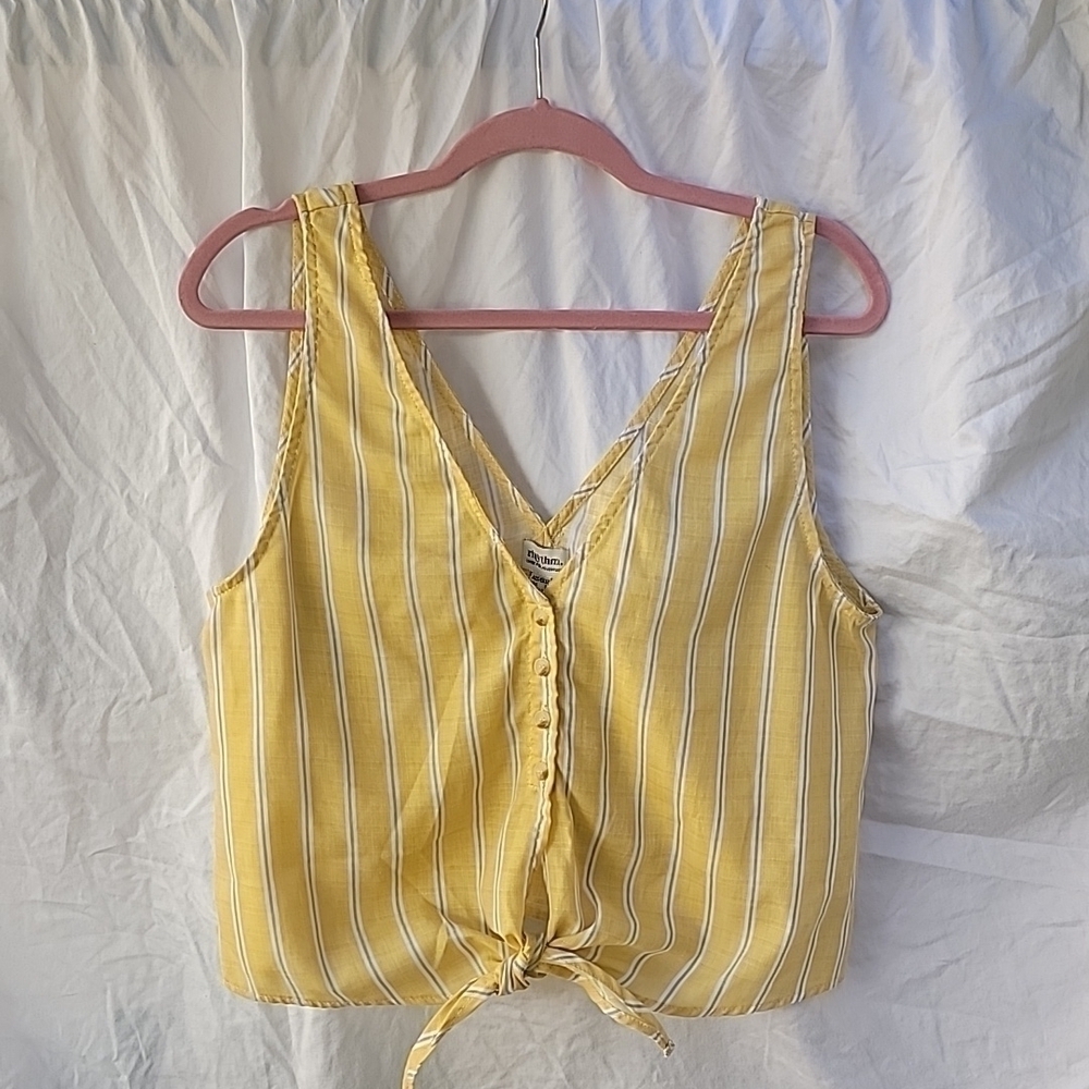 Rhythm button down fronttie crop